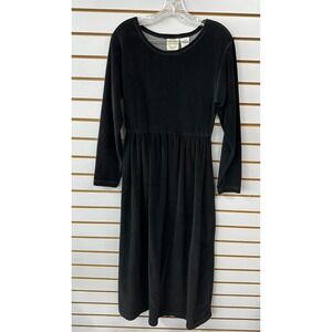 Vintage Erika Company Black Velvet Dress Womens Sz S Old Hollywood Witchy